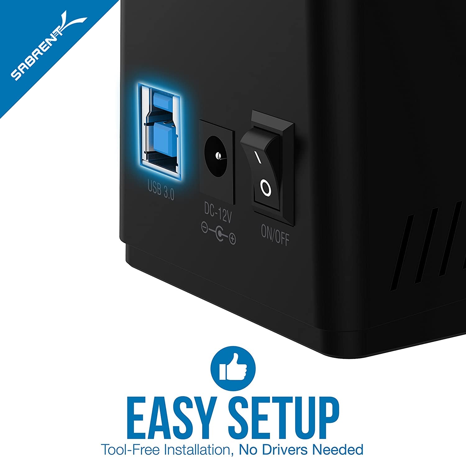 USB 3.0 to SATA External Hard Drive Docking Station for 2.5" or 3.5"' HDD, SSD [Support UASP] (EC-UBLB)
