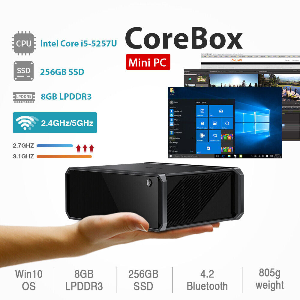 CHUWI MINI PC Desktop Computer Core I5 8GB RAM 256GB SSD Windwos 10 PC