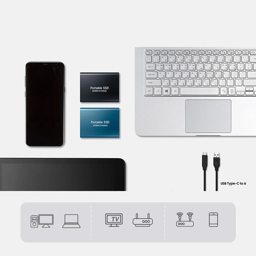 100% Original Black SSD 1TB 2TB TYPE-C USB 3.1 Portable SSD Sata 4TB 8TB Disco Duro Externo Pen Drive 16TB Usb Flash Hard Drive