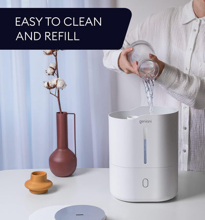 Top Fill Humidifier with Essential Oil Diffuser 4L for Home, Baby, Bedroom, Large Room & Indoor Plants, Cool Mist Ultrasonic Quiet Air Humidifiers, Automatic Humidity Control, Night Light