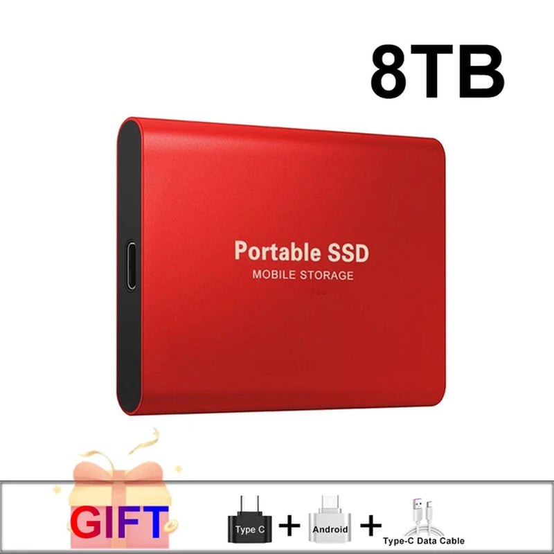 100% Original Black SSD 1TB 2TB TYPE-C USB 3.1 Portable SSD Sata 4TB 8TB Disco Duro Externo Pen Drive 16TB Usb Flash Hard Drive