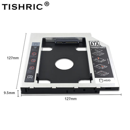 9.5 12.7Mm HDD Caddy Aluminum Universa SATA 3.0 2.5" SSD CD DVD to HDD Case Optibay Enclosure CD-ROM ODD