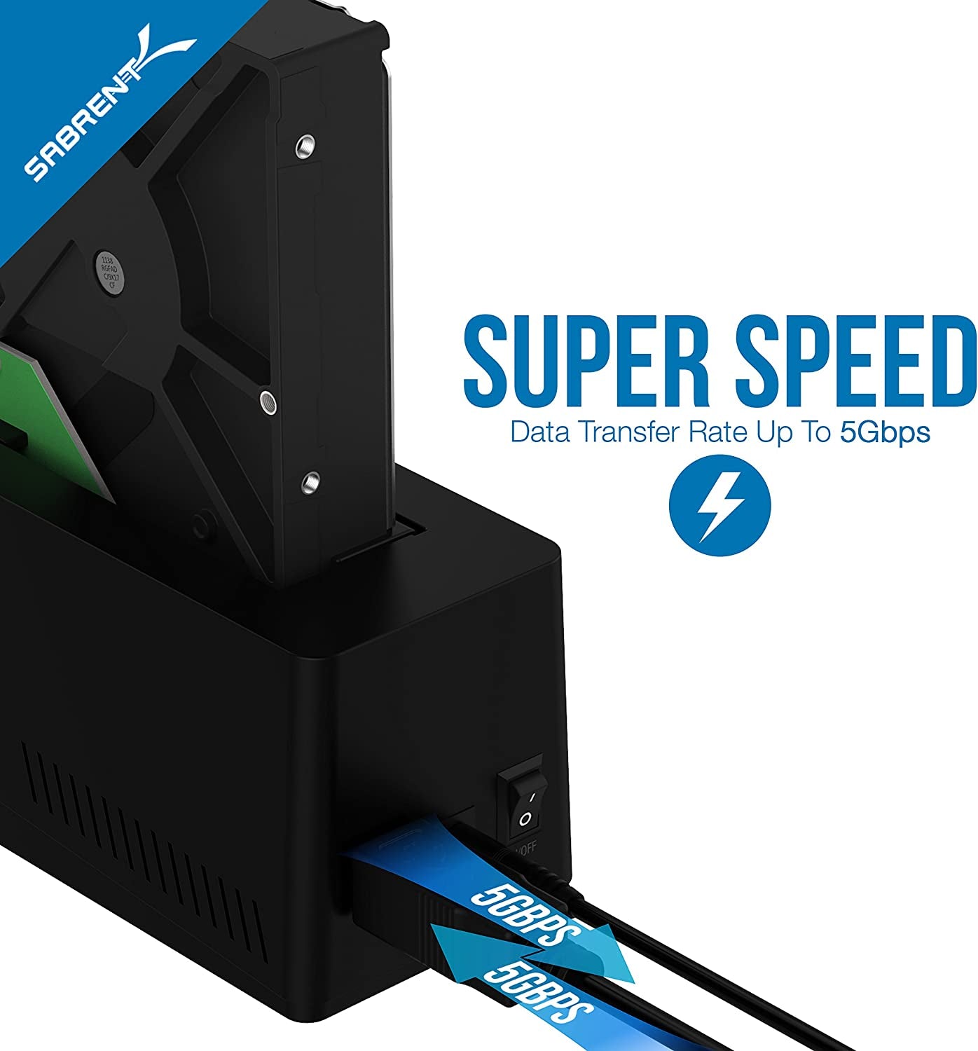 USB 3.0 to SATA External Hard Drive Docking Station for 2.5" or 3.5"' HDD, SSD [Support UASP] (EC-UBLB)