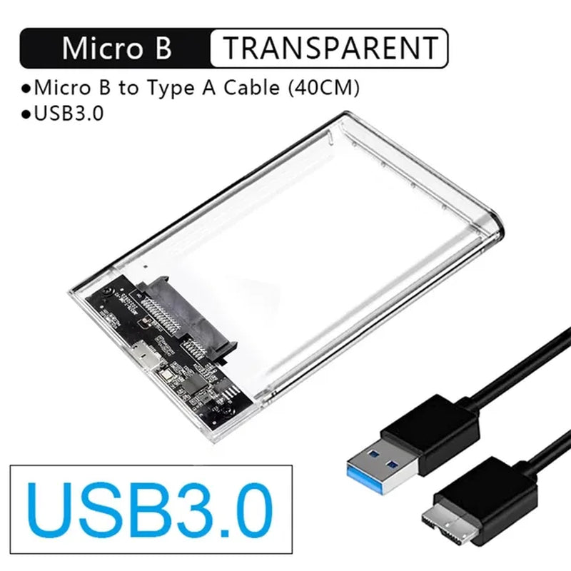 USB 3.0 to 2.5 Inch Hard Drive Case SATA HDD SSD Enclosure 5Gbps External Hard Drive Disk Box for PC Laptop Smartphone PC Laptop