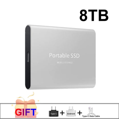 100% Original Black SSD 1TB 2TB TYPE-C USB 3.1 Portable SSD Sata 4TB 8TB Disco Duro Externo Pen Drive 16TB Usb Flash Hard Drive