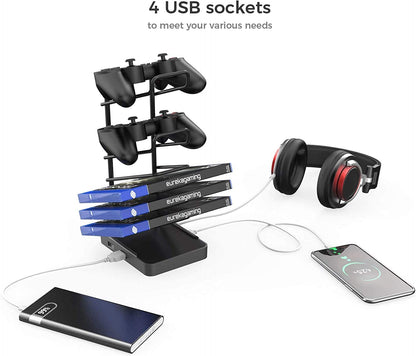 60 Inch Gaming Desk, Large Curved Computer Desk with Full Mouse Pad, T-Shaped Professional Gamer Studio Table for 3 Monitors with USB Handle Rack Cup Holder Headphone Hook, Carbon Fiber Black