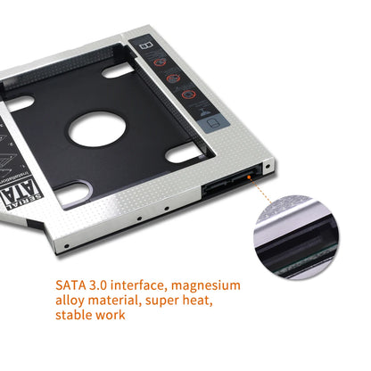 9.5 12.7Mm HDD Caddy Aluminum Universa SATA 3.0 2.5" SSD CD DVD to HDD Case Optibay Enclosure CD-ROM ODD