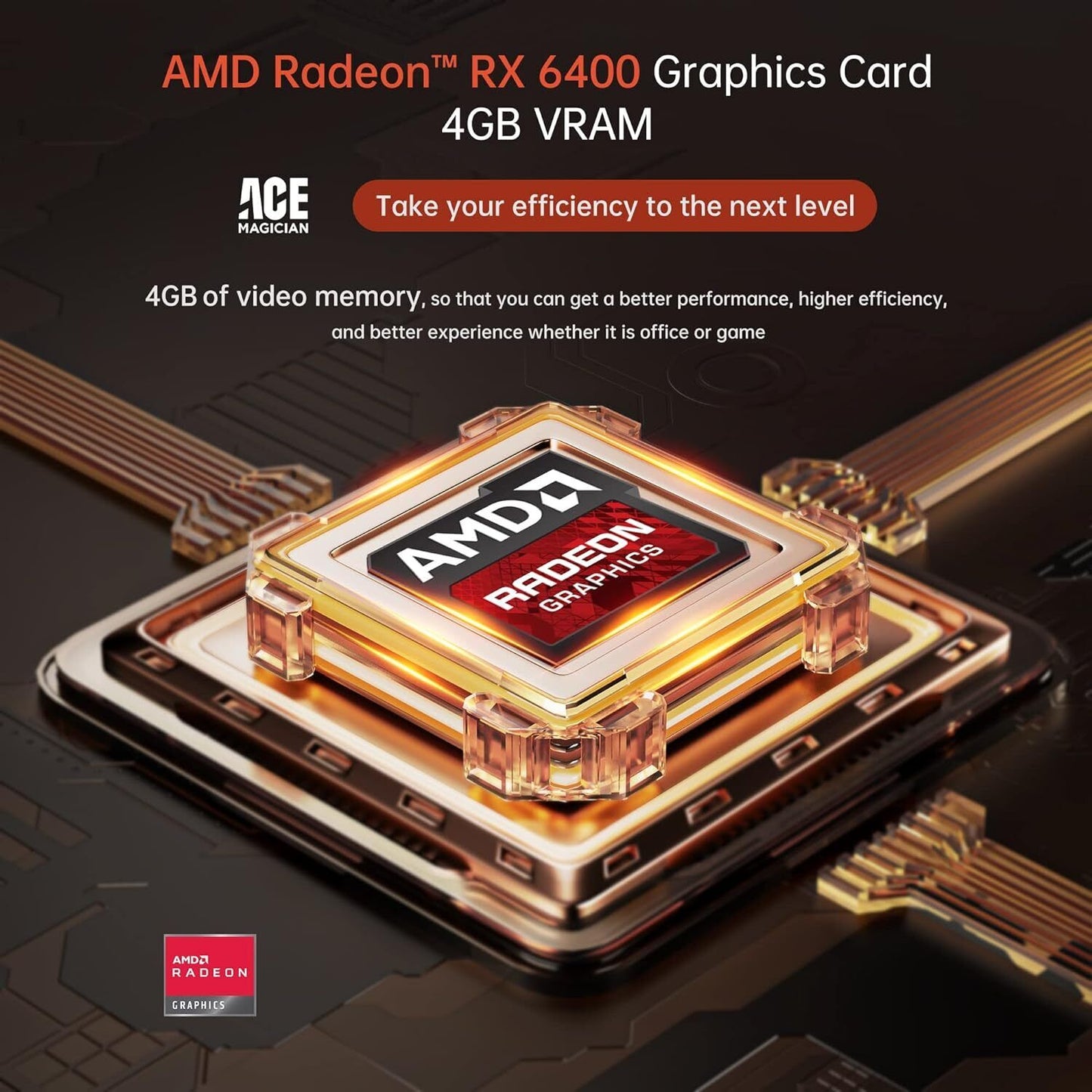 Gaming PC Mini PC AMD 5800H Graphics Card RX6400(4GB) 32GB DDR4 512GB SSD WIFI6