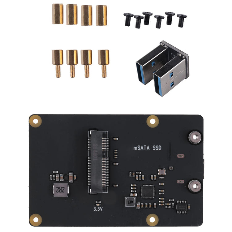 For Raspberry Pi 4 MSATA SSD Adapter X857,For Raspberry Pi 4 Model B X857 V2.0 MSATA SSD Expansion Board USB3.0 Module