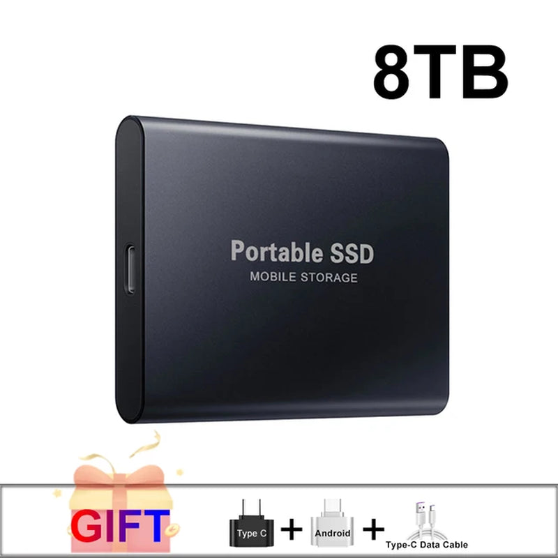 100% Original Black SSD 1TB 2TB TYPE-C USB 3.1 Portable SSD Sata 4TB 8TB Disco Duro Externo Pen Drive 16TB Usb Flash Hard Drive