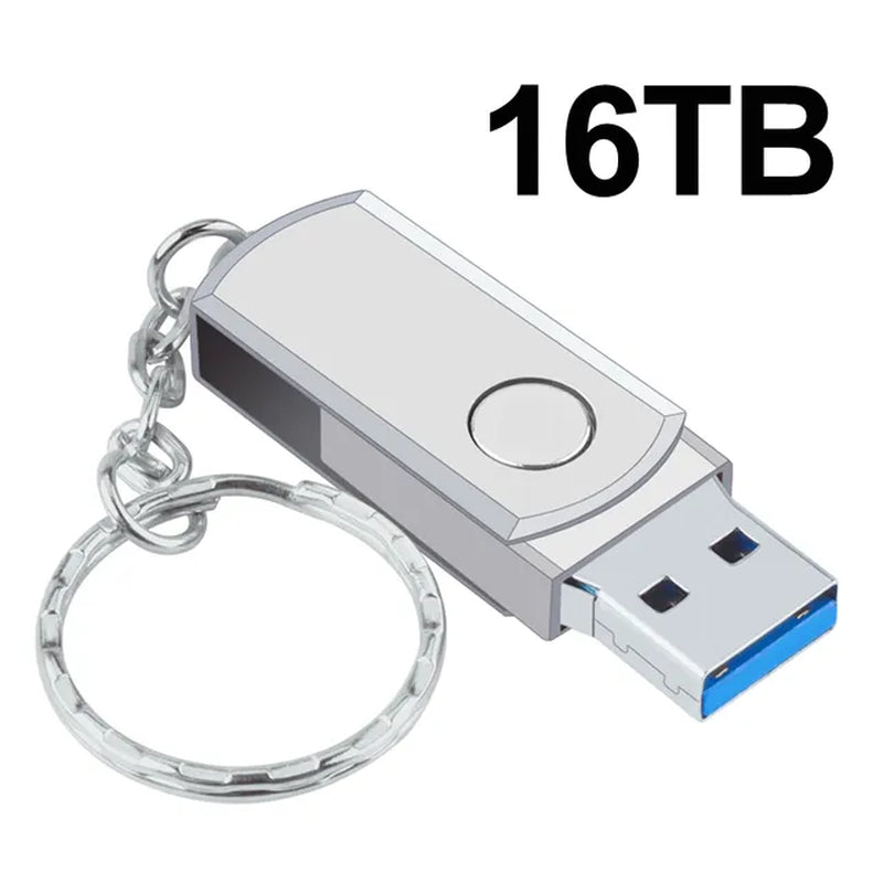 New 2023 High Speed USB 3.0 16TB Metal Pendrive 8TB Portable SSD Cle USB Flash Drive 4TB 2TB OTG Memoria USB Stick Free Shipping
