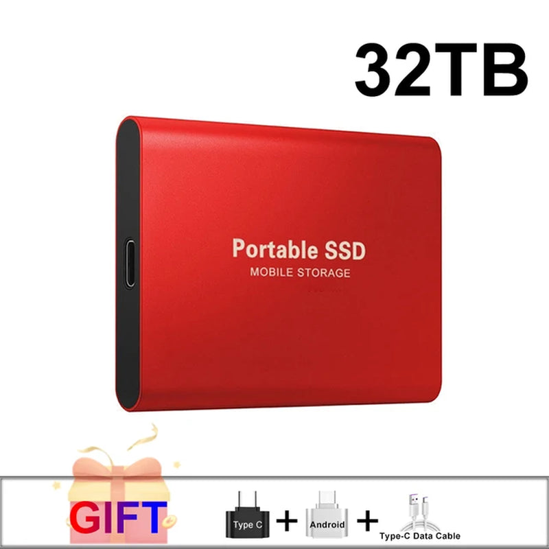 100% Original Black SSD 1TB 2TB TYPE-C USB 3.1 Portable SSD Sata 4TB 8TB Disco Duro Externo Pen Drive 16TB Usb Flash Hard Drive