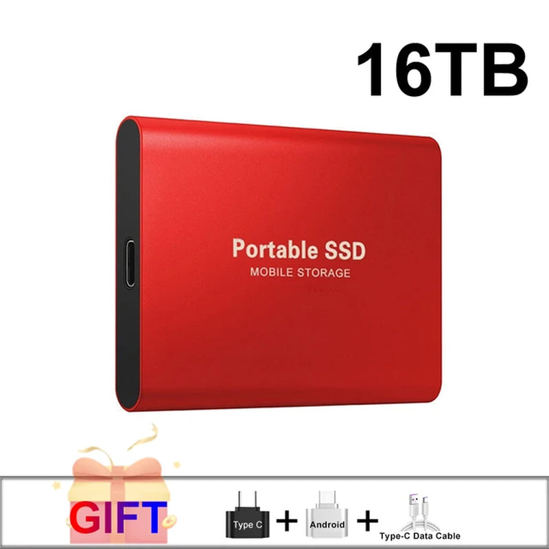 100% Original Black SSD 1TB 2TB TYPE-C USB 3.1 Portable SSD Sata 4TB 8TB Disco Duro Externo Pen Drive 16TB Usb Flash Hard Drive