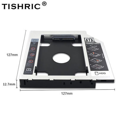 9.5 12.7Mm HDD Caddy Aluminum Universa SATA 3.0 2.5" SSD CD DVD to HDD Case Optibay Enclosure CD-ROM ODD