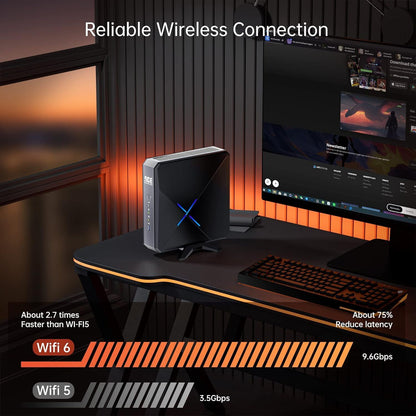 Gaming PC Mini PC AMD 5800H Graphics Card RX6400(4GB) 32GB DDR4 512GB SSD WIFI6