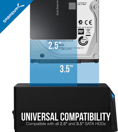 USB 3.0 to SATA External Hard Drive Docking Station for 2.5" or 3.5"' HDD, SSD [Support UASP] (EC-UBLB)