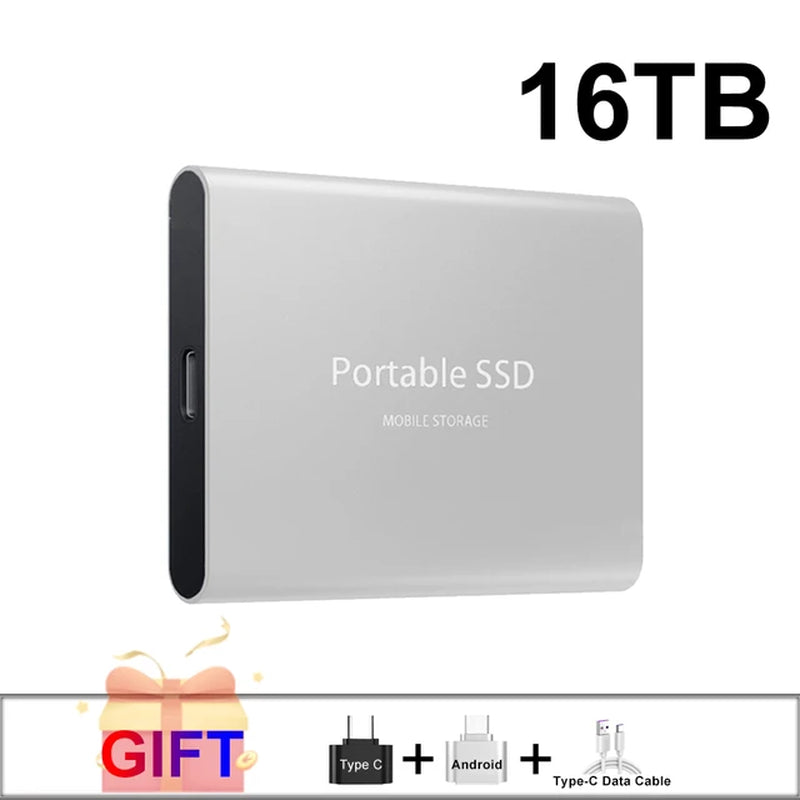 100% Original Black SSD 1TB 2TB TYPE-C USB 3.1 Portable SSD Sata 4TB 8TB Disco Duro Externo Pen Drive 16TB Usb Flash Hard Drive