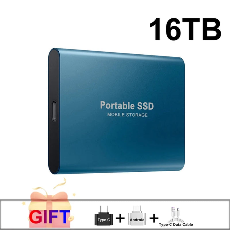 100% Original Black SSD 1TB 2TB TYPE-C USB 3.1 Portable SSD Sata 4TB 8TB Disco Duro Externo Pen Drive 16TB Usb Flash Hard Drive